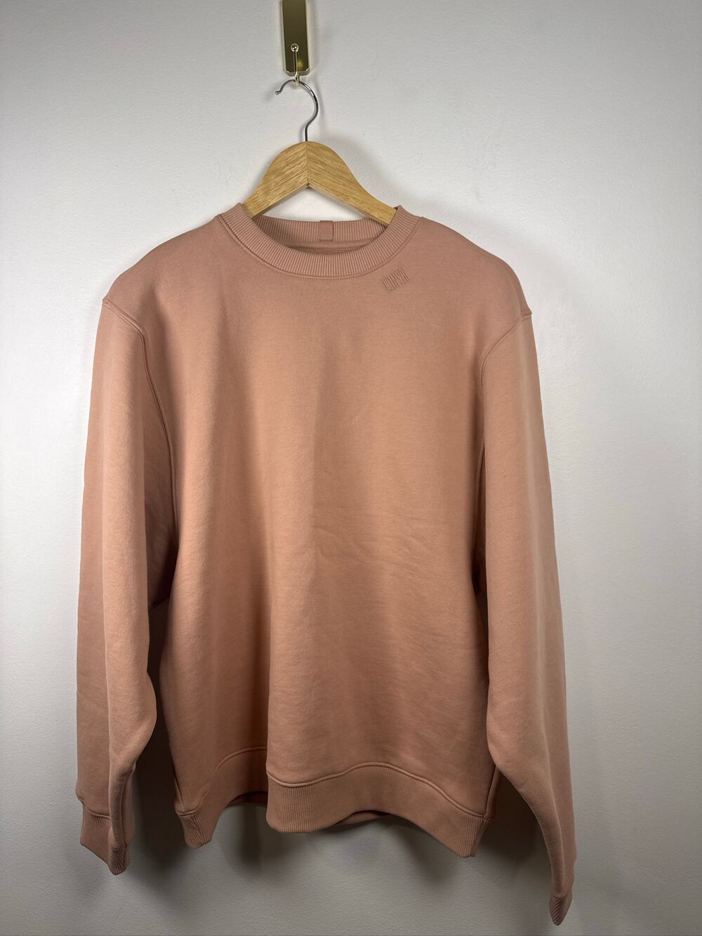 Lunya Good in Bed Oversized Cozy Fleece Crewneck Sweatshirt In Otium Tan XS